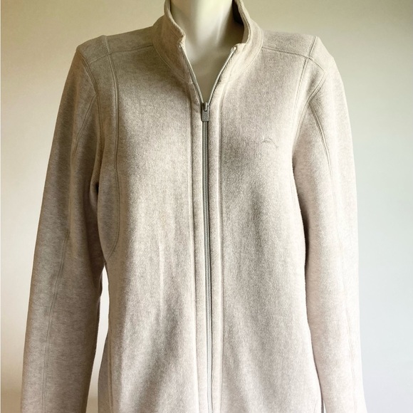 Men’s Tommy Bahama Oatmeal Cotton Full Zip Jacket size L - Picture 1 of 12
